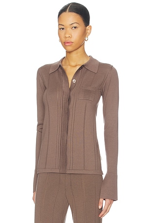 REMAIN Light Knit Cardigan in Brown