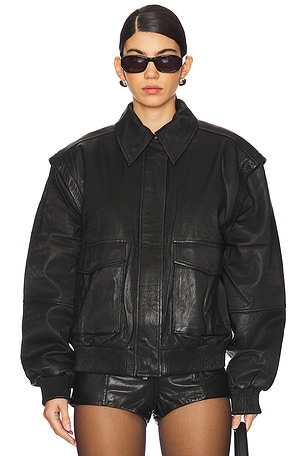 Leather Bomber Jacket REMAIN