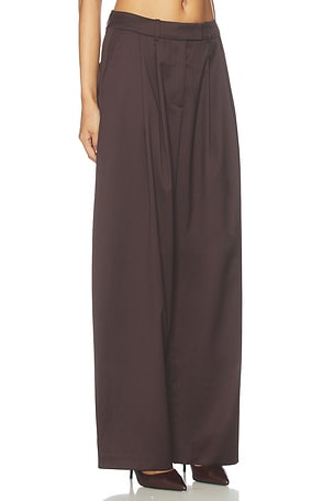 REMAIN Cocoon Suiting Pants With Pleats in Brown
