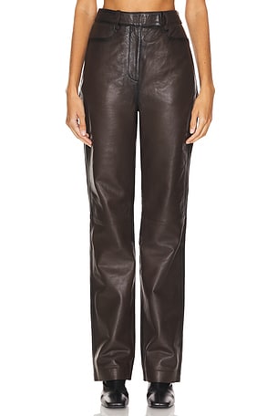 Straight Leg Leather Pants REMAIN