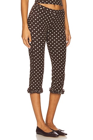 RAT BOI Ruffle Capri Pants in Brown