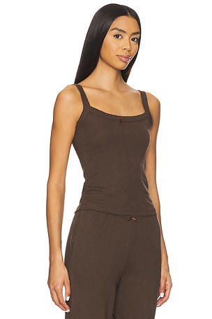 RAT BOI Pointelle Cami Top in Brown. Size XXL. Also