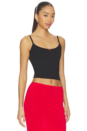 RAT BOI Scoop Back Crop Cami Top in Black