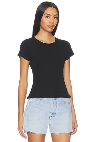 RAT BOI Pointelle Perfect Tee in Black