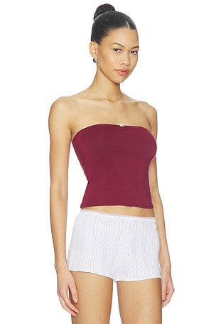 RAT BOI Contour Tube Top in Burgundy