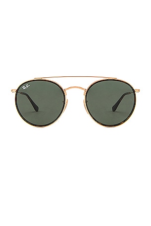 Ray ban round double bridge gold online