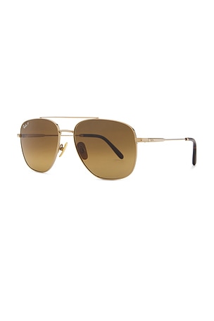 Ray-Ban William Titanium Aviator Sunglasses in Metallic Gold