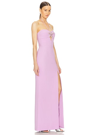 Rebecca Vallance Chantara Halter Gown in Purple