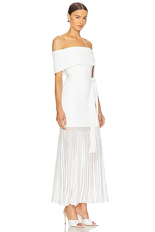 Rebecca Vallance Mariana Knit Midi Dress in White