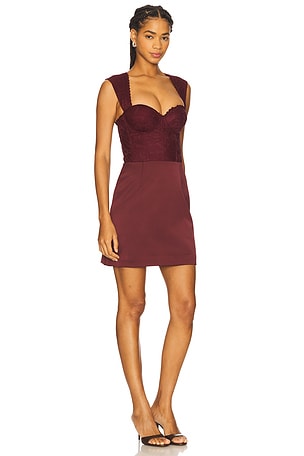 Rebecca Vallance Avalon Mini Dress in Wine. Size Aus 8/US 4. Also