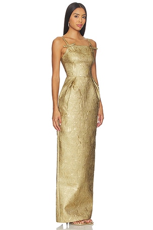 Rebecca Vallance Solana Gown in Metallic Gold