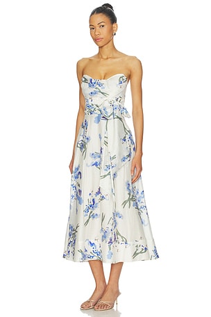 Rebecca Vallance Bluebell Meadow Midi Dress in White
