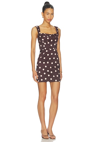 Rebecca Vallance Vivianne Mini Dress in Brown