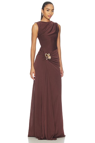 Rebecca Vallance ROBE MAXI HAZenE en Marron