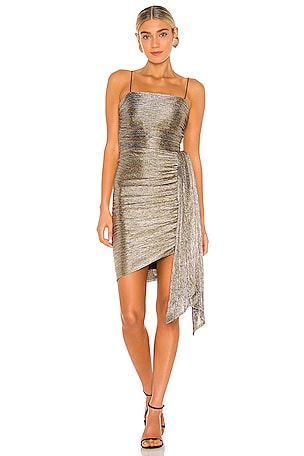 Rebecca Vallance Rivero Mini Dress in Gold | REVOLVE