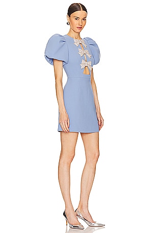 Rebecca Vallance Juliana Puff Sleeve Mini in Baby Blue