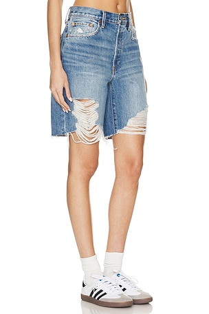 RE/DONE Loose Long Short in Denim-Medium