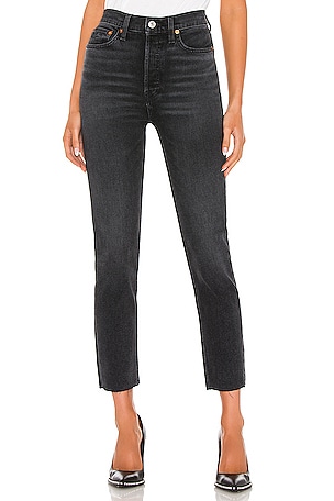RE/DONE Originals 90s High Rise Ankle Crop in Black 11 | REVOLVE