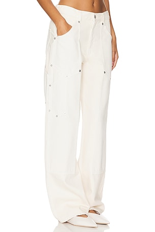 RE/DONE Mid Rise Workwear Wide Leg in White