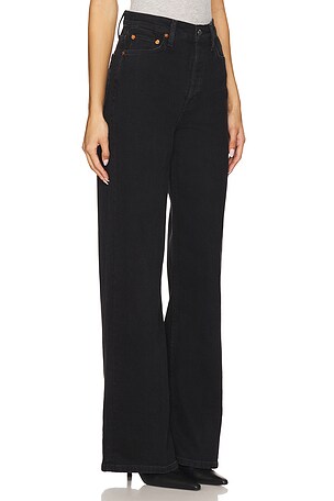 RE/DONE 70s Ultra High Rise Wide Leg Jeans in Black