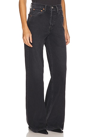 RE/DONE Originals High Rise Wide Leg in Black