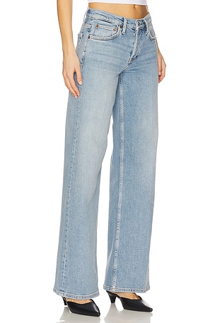 RE/DONE Mid Rise Wide Leg Jeans in Blue