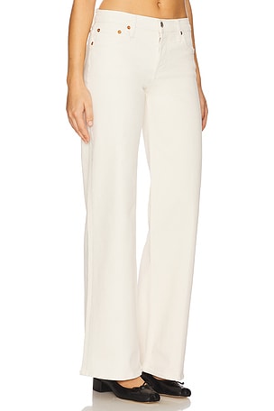 RE/DONE Mid Rise Wide Leg Jeans in Cream
