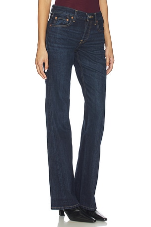 RE/DONE Twisted Mid Rise Bootcut Jeans in Blue. Size 32. Also