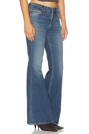 RE/DONE The Strutter Wide Leg & Flare Jean in Blue