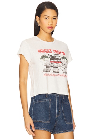 RE/DONE 50s Drive in Boxy Tee in Cream
