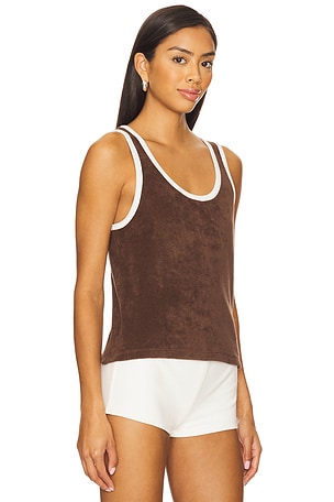 RE/DONE Scoop Neck Terry Tank in Chocolate