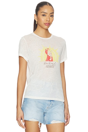 RE/DONE Classic Tee Ray Of Sunshine in Ivory