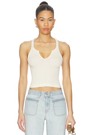 V Cut Ribbed Tank Top RE/DONE