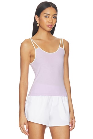RE/DONE Contrast Spaghetti Tank Top in Purple