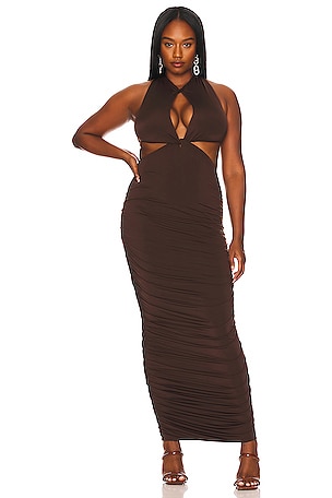 REMI x REVOLVE Hannah Maxi Dress in Chocolate | REVOLVE