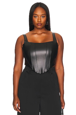 Helmut Lang Leather Tank Top in Black