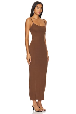 RE ONA Londyn Modal Slip Dress in Brown