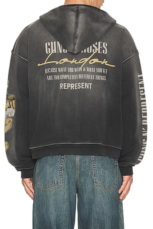 x Guns N' Roses Cross Zip Through Hoodie REPRESENT