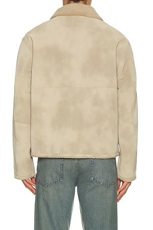 REPRESENT Shearling Jacket in Beige. Size XL/1X. Also
