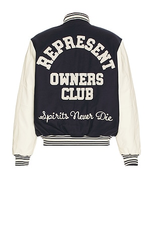 REPRESENT Owners Club Varsity Jacket in Blue