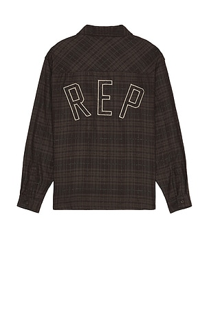 REPRESENT Rep Flannel Shirt in Brown