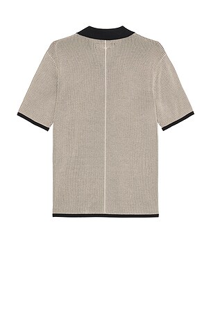 Rag & Bone Harvey Knit Polo Shirt in Grey