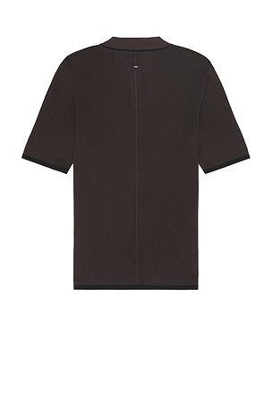 Rag & Bone Harvey Knit Polo in Brown