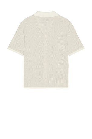 Rag & Bone Zig-Zag Avery Short Sleeve Shirt in Cream
