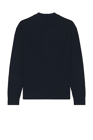 Rag & Bone Crawford Cashmere Blend Long Sleeve Polo in Navy