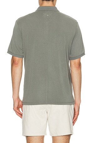 Rag & Bone Tech Pique Slim Polo in Grey