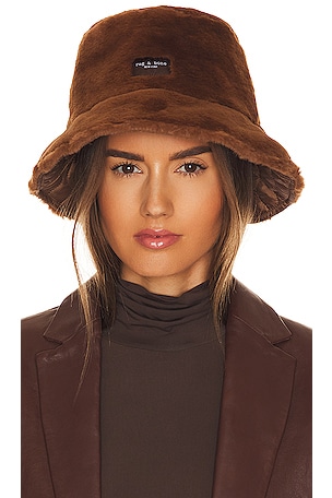 Rag & Bone Addison Reversible Bucket Hat in Teddy | REVOLVE