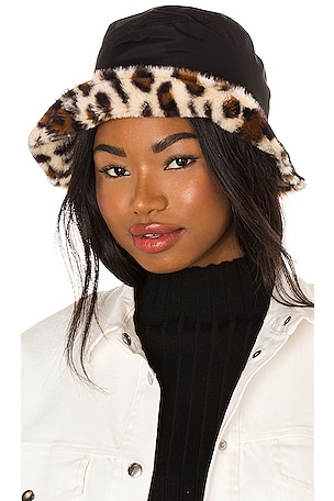 Rag & Bone Addison Revival Reversible Bucket Hat Rag & Bone Black Leopard Addison Revival Reversible Bucket Hat main image 4