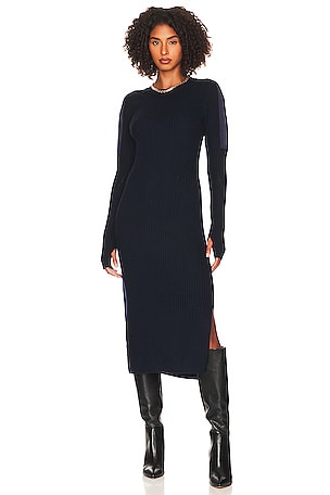 Rag & Bone Nikole Long Sleeve Midi Dress in Navy | REVOLVE