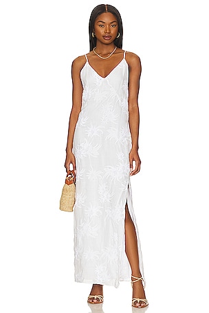 MAJORELLE Janis Maxi Dress in Ivory & Pale Yellow